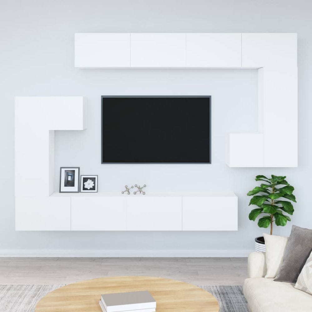 Vidaxl Nástenná TV skrinka biela spracované drevo